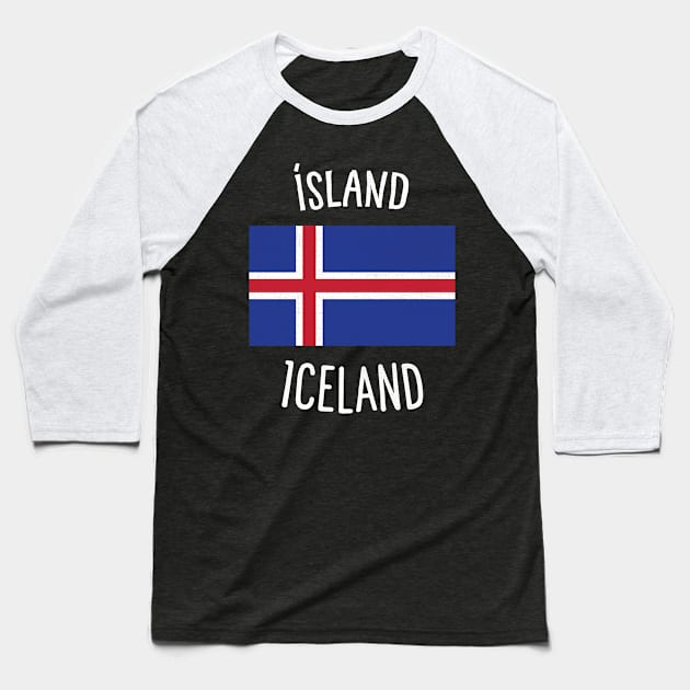 Iceland Flag Baseball T-Shirt by phenomad